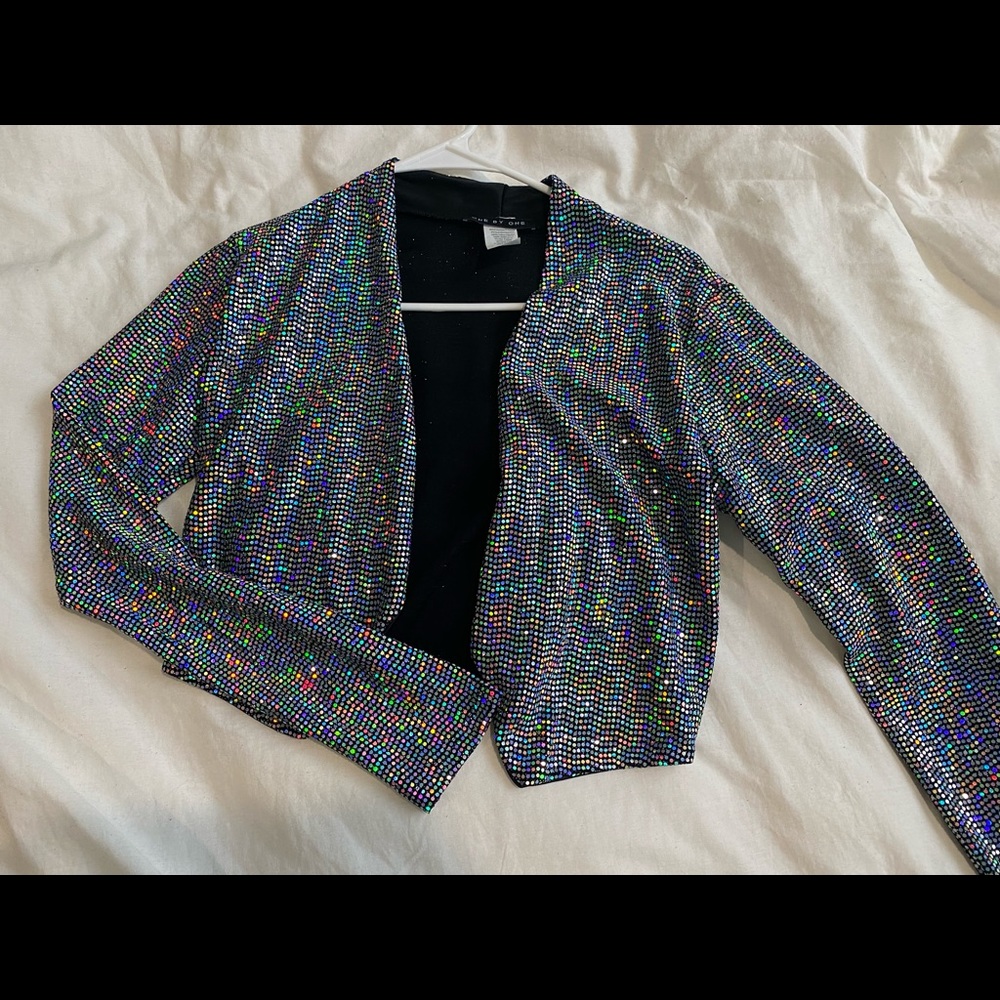 Dollskill cropped sequin blazer